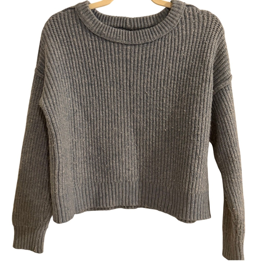 American Eagle Light Blue Textured Knit Crew‎ Neck Sweater Women's Size S